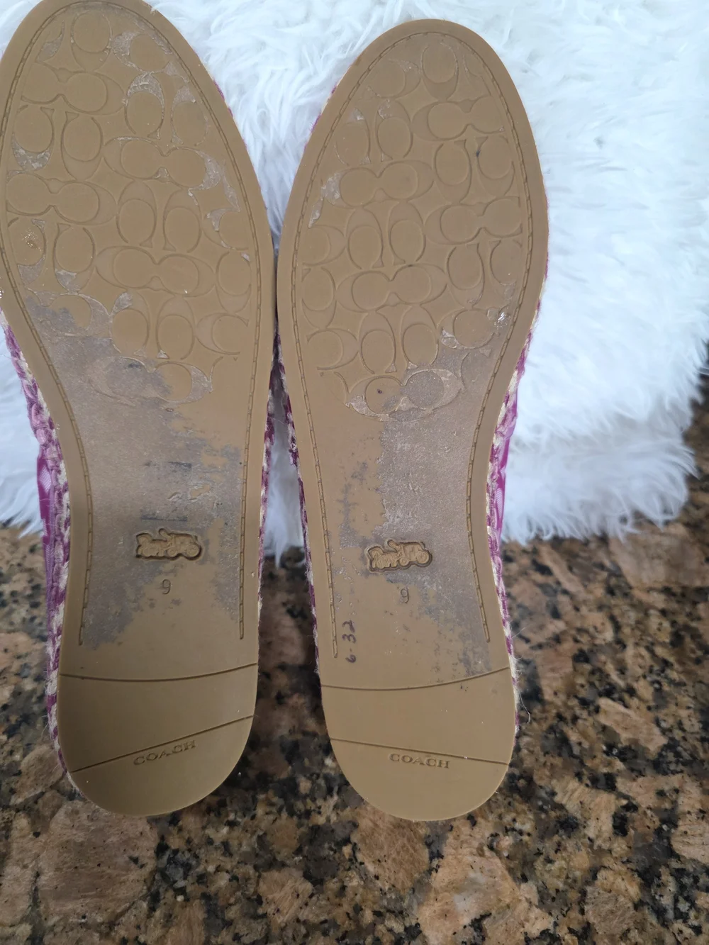 Coach Women's Purple Signature Espadrille Flats